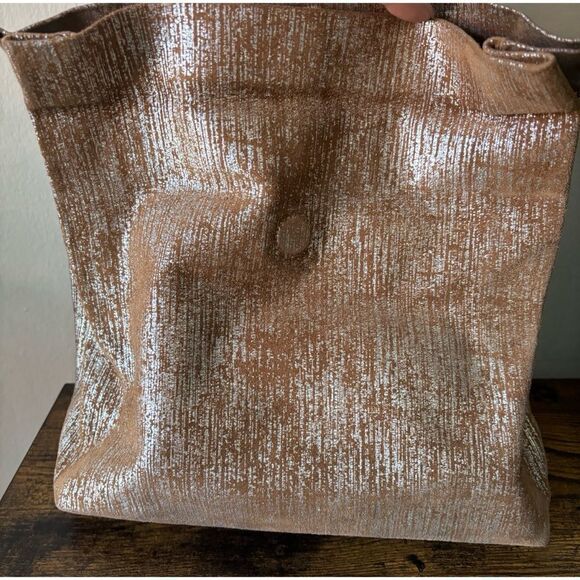 RARE Marie Turnor Leather Distress The  Lunch Bag in Camel Gold - Picture 8 of 13